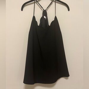 JCrew Scallop Trim Camisole- Black - Size 12